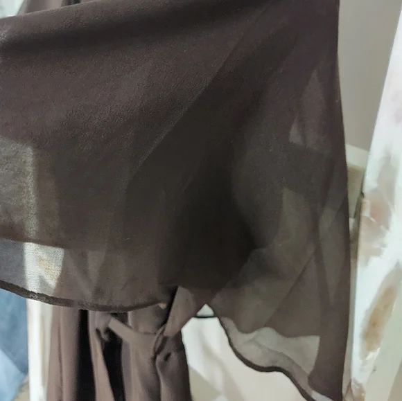 SOLD Y2K Chiffon Brown Dress - Picture 3 of 4